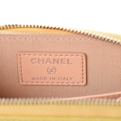 Chanel Lambskin Camellia Embossed Zip Coin Purse Yellow 6 of 8