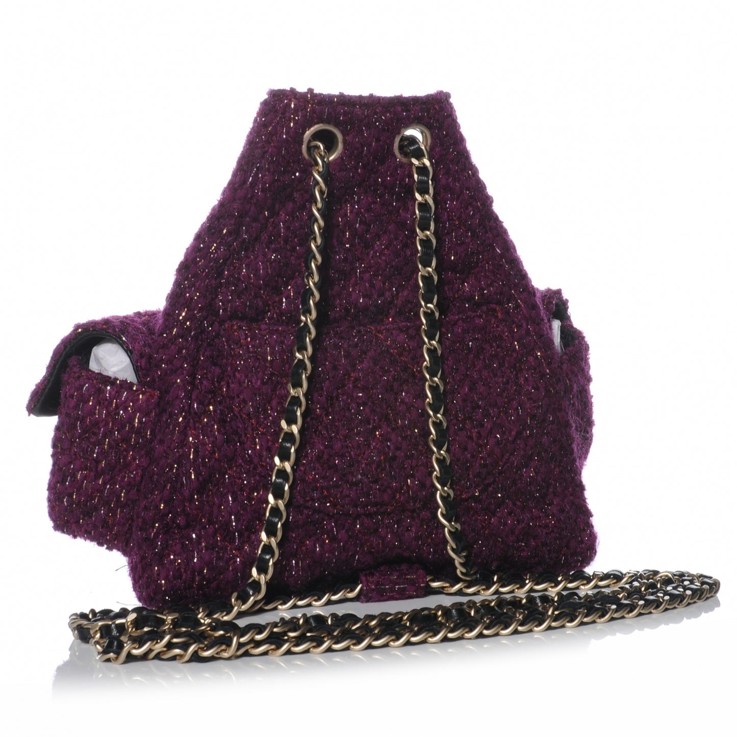 Tweed Mini Backpack Aubergine 12A