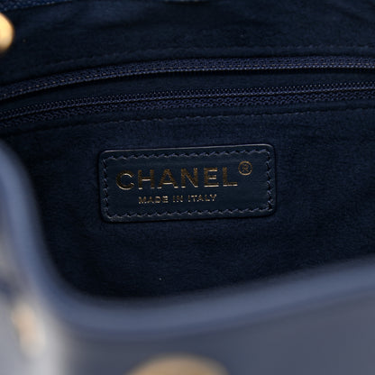 Chanel Caviar Deauville Drawstring Bucket Bag Navy 7 of 9