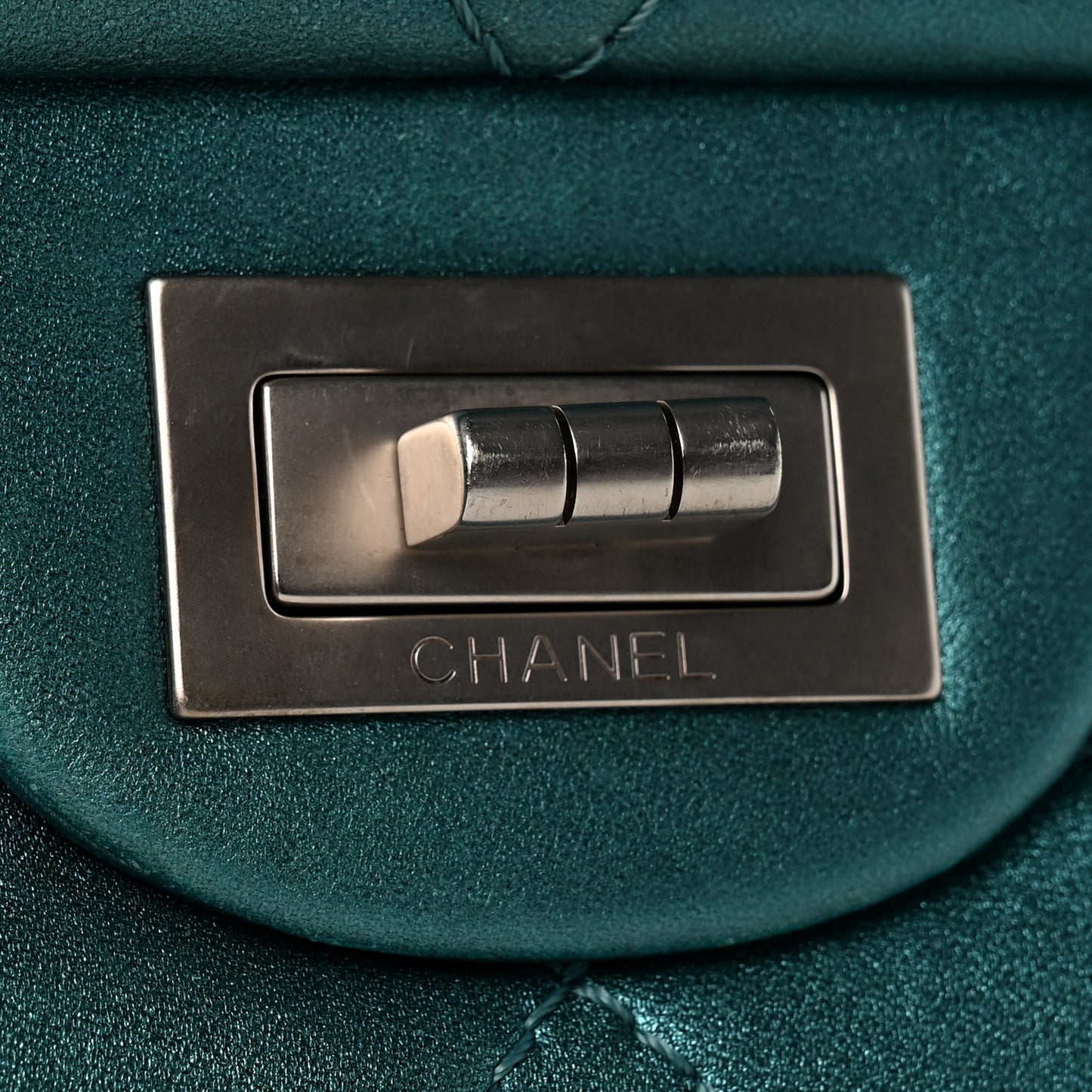 Metallic Calfskin Quilted 2.55 Reissue Flap 227 Turquoise
