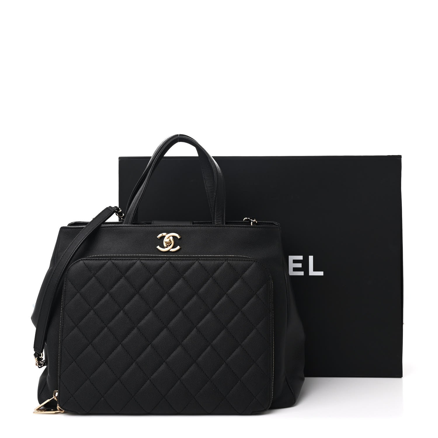 Chanel Caviar Quilted Large Business Affinity Shopping Bag Black 12 of 12