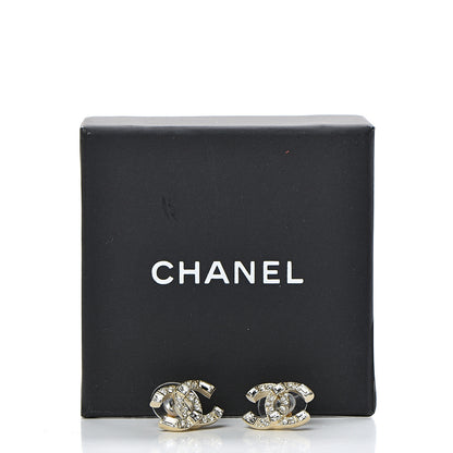 Chanel Crystal Baguette CC Earrings Gold 5 of 5