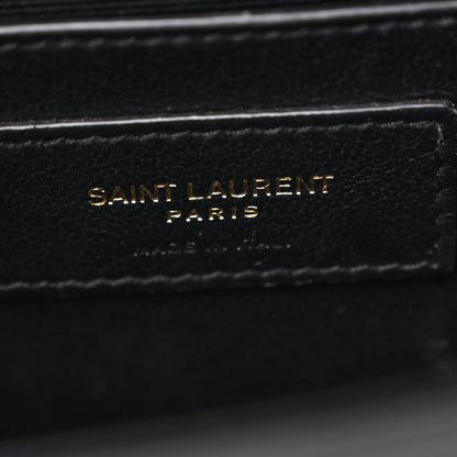 Saint Laurent Grain De Poudre Medium Classic Monogram Kate Satchel Black 6 of 10