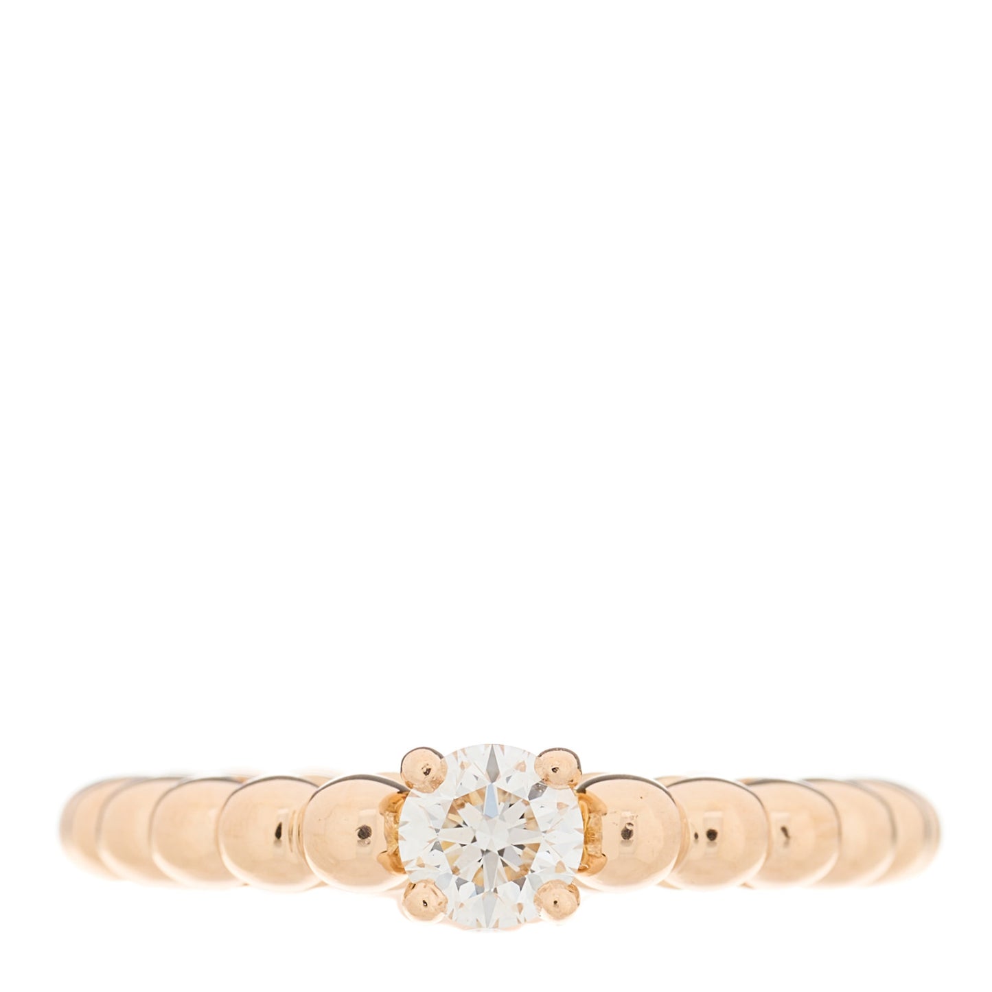 18K Rose Gold Diamond .30ct Perlee Solitaire Engagement Ring 51 5.75