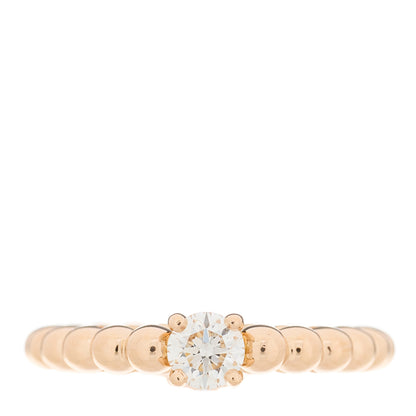 Van Cleef & Arpels 18K Rose Gold Diamond .30ct Perlee Solitaire Engagement Ring 51 5.75 1 of 7