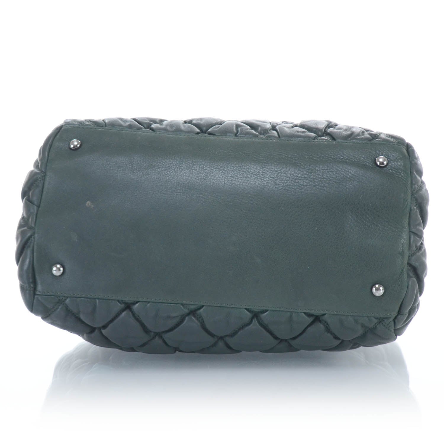 Chanel Lambskin Large Bubble Quilt Tote Green 6 of 11