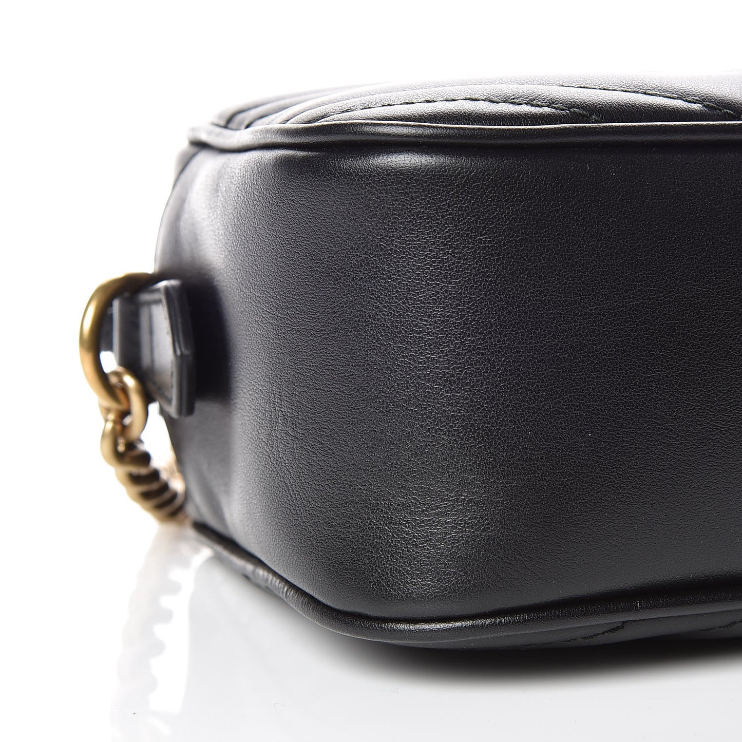 Calfskin Matelasse Small GG Marmont Chain Shoulder Bag Black