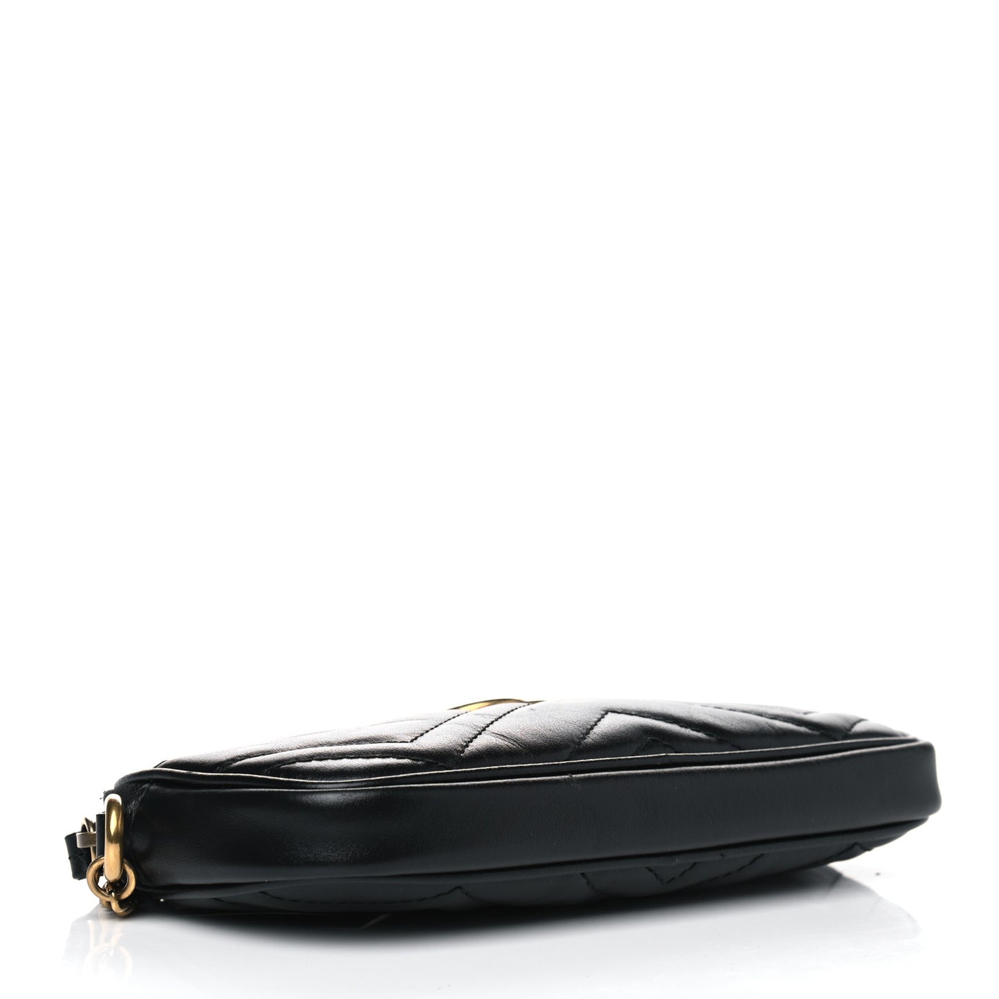 Calfskin Matelasse Mini GG Marmont Chain Crossbody Bag Black