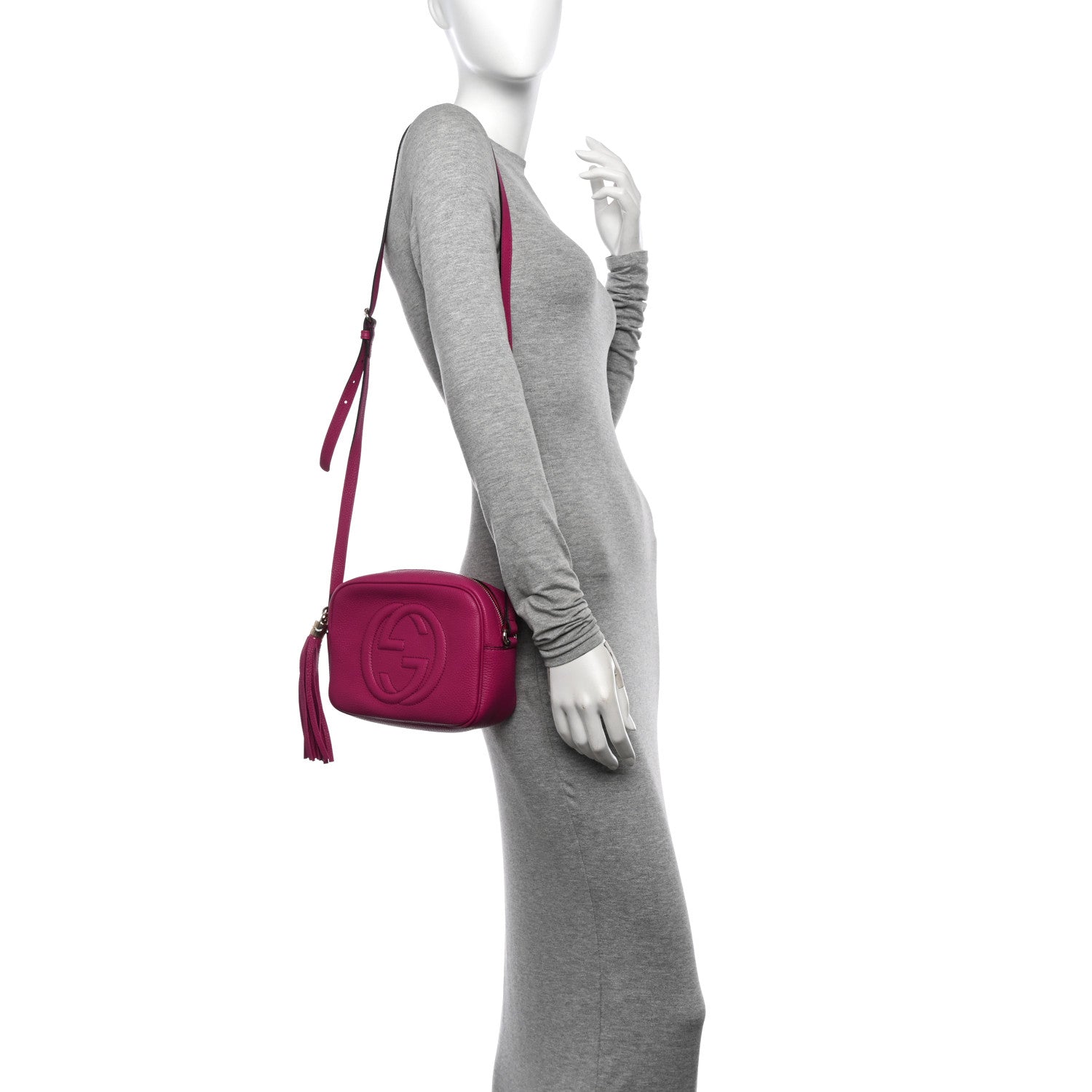 Gucci Pebbled Calfskin Small Soho Disco Bag Bright Bouganville 2 of 10