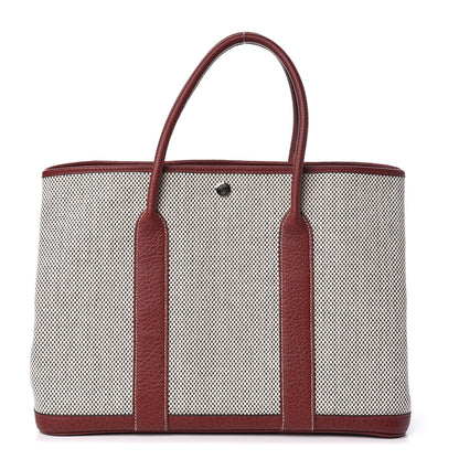 Hermes Toile H Buffle Gala Garden Party 36 MM Tote Rouge H 1 of 10