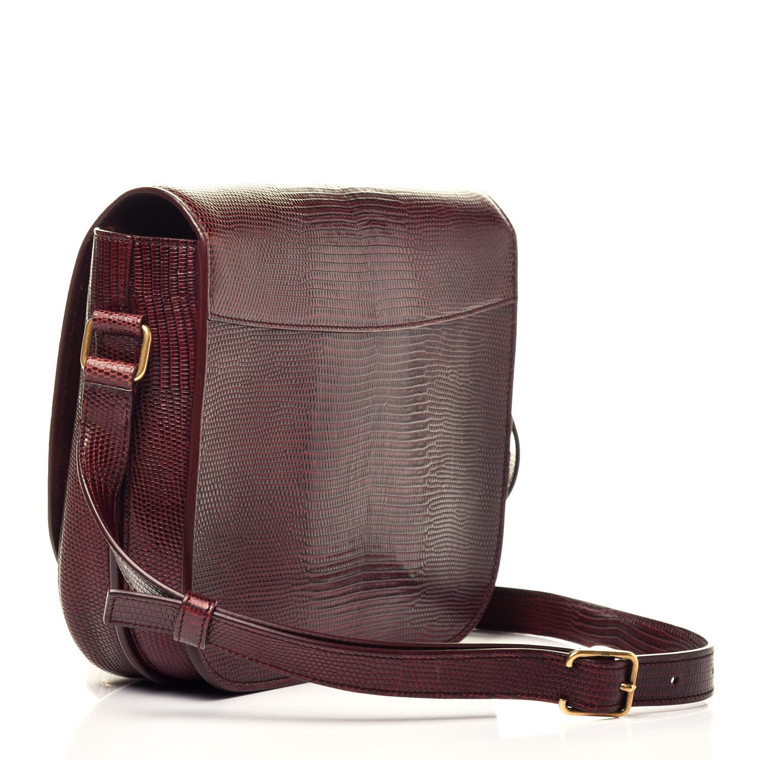 Saint Laurent Lizard Calfskin Embossed Betty Messenger Palissandre 3 of 9