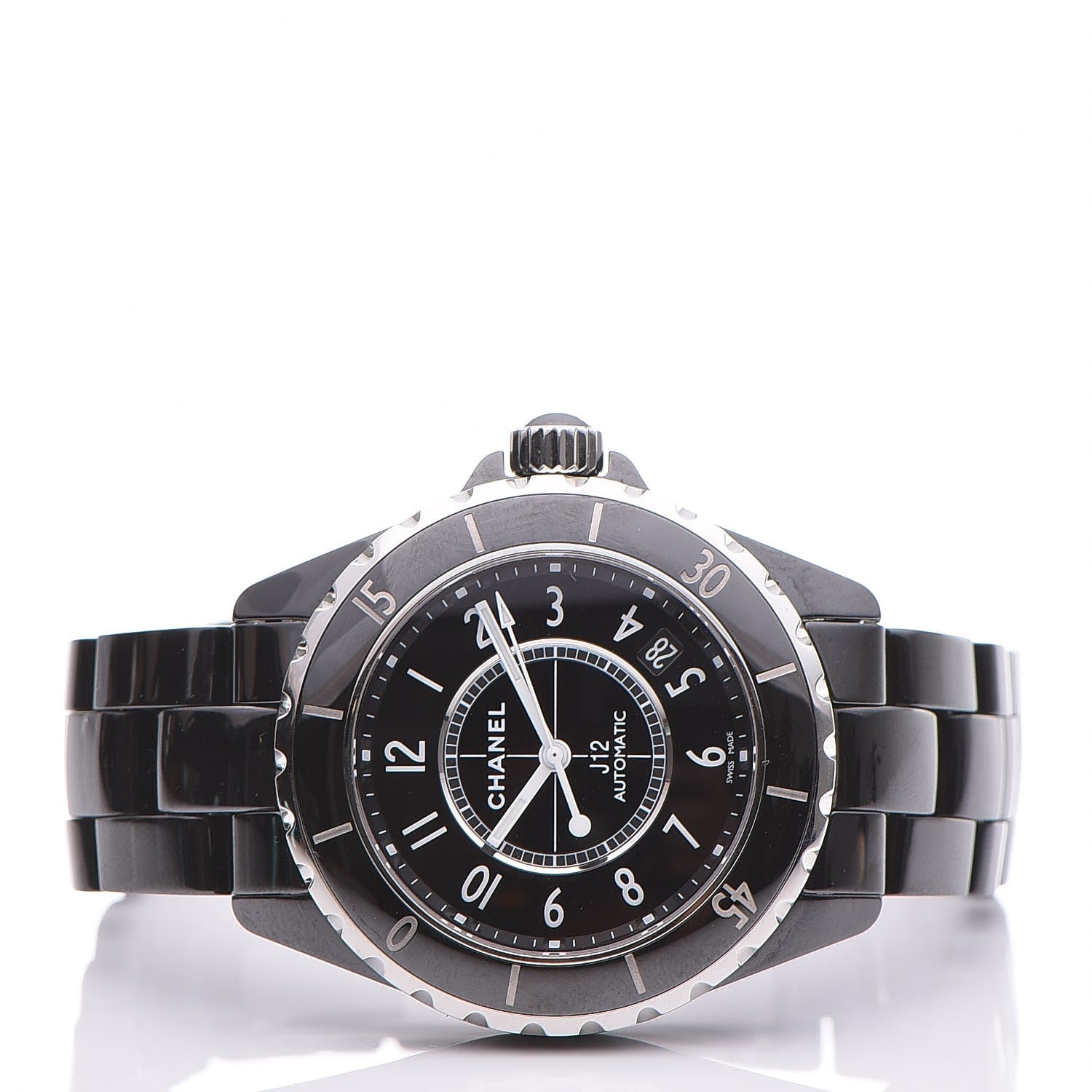 Chanel Stainless Steel Ceramic 38mm J12 Automatic Watch Black 3 of 6