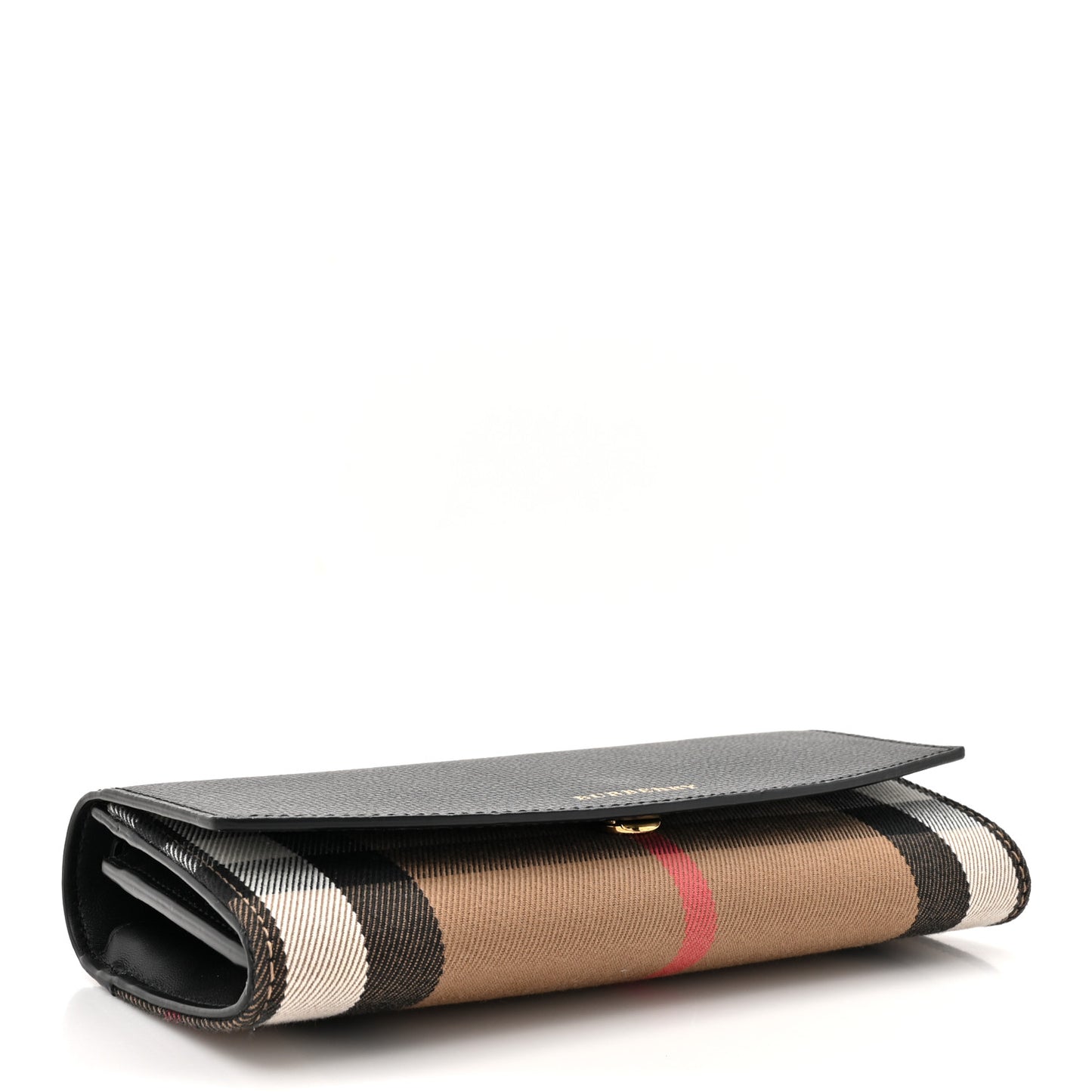 Calfskin House Check Henley Wallet On Chain Black Black
