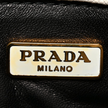 Prada Saffiano Lux Colorblock Clutch Black Talco 6 of 9