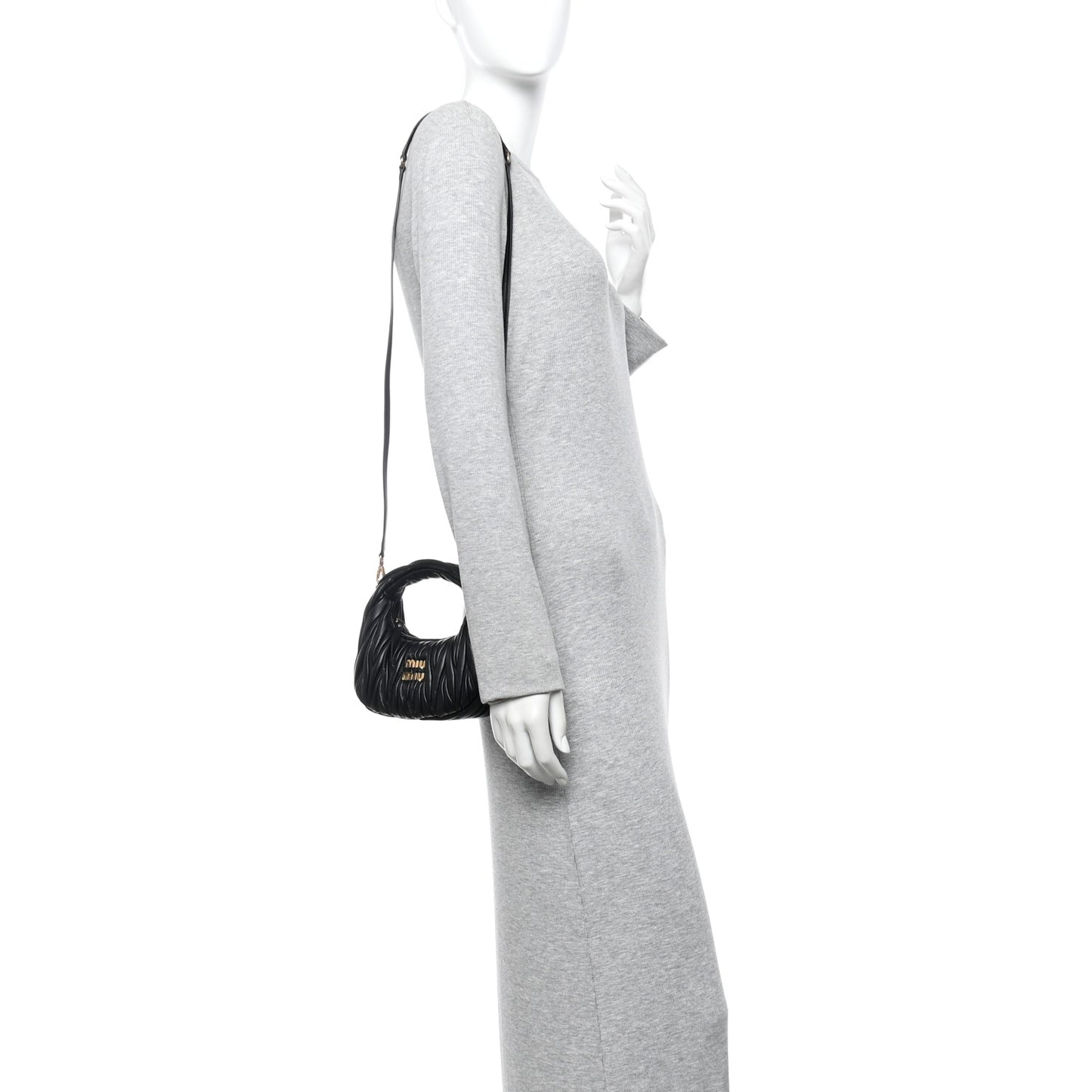 Nappa Matelasse Mini Wander Hobo Black