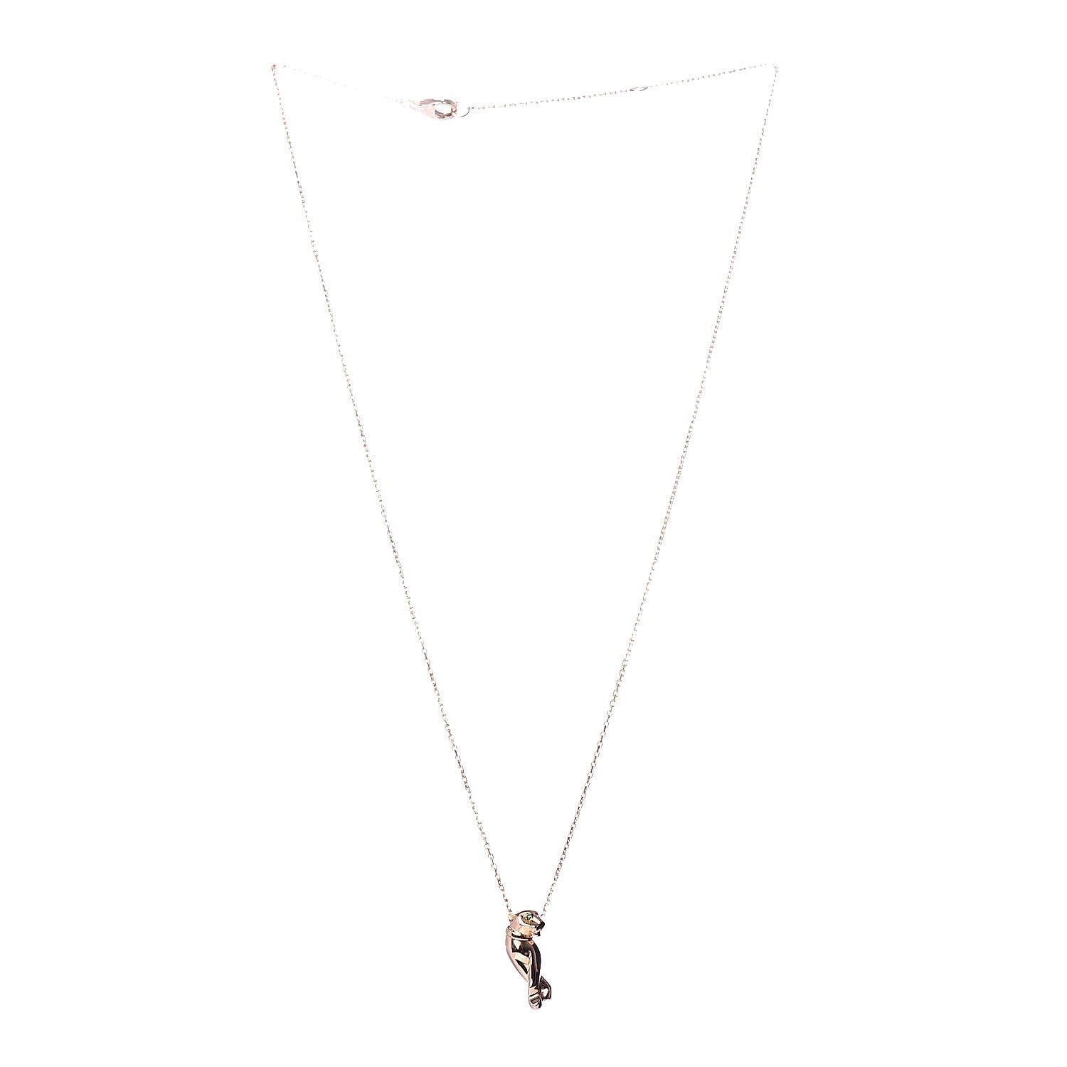 Cartier 18K Pink Gold Tsavorite Black Lacquer Panthere De Cartier Pendant Necklace 3 of 6