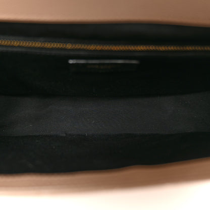 Saint Laurent Grain De Poudre Mixed Matelasse Large Triquilt Monogram Satchel Dark Beige 5 of 14