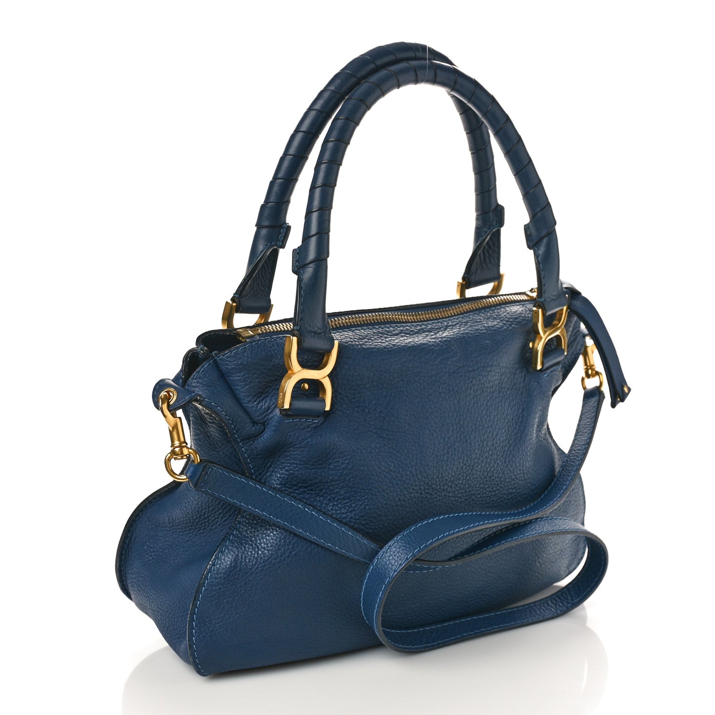Calfskin Medium Marcie Satchel Scuba Blue