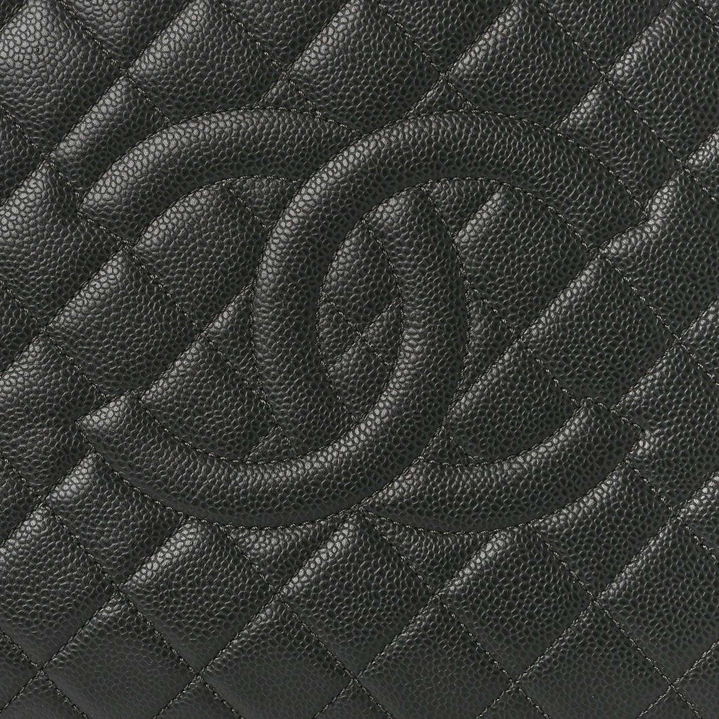 Caviar Quilted XL Grand Shopping Tote GST Dark Grey