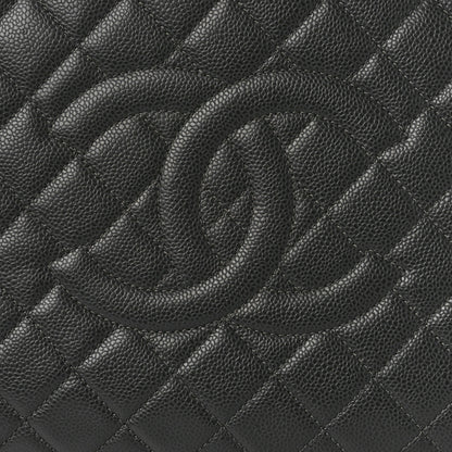 Chanel Caviar Quilted XL Grand Shopping Tote GST Dark Grey 8 of 10