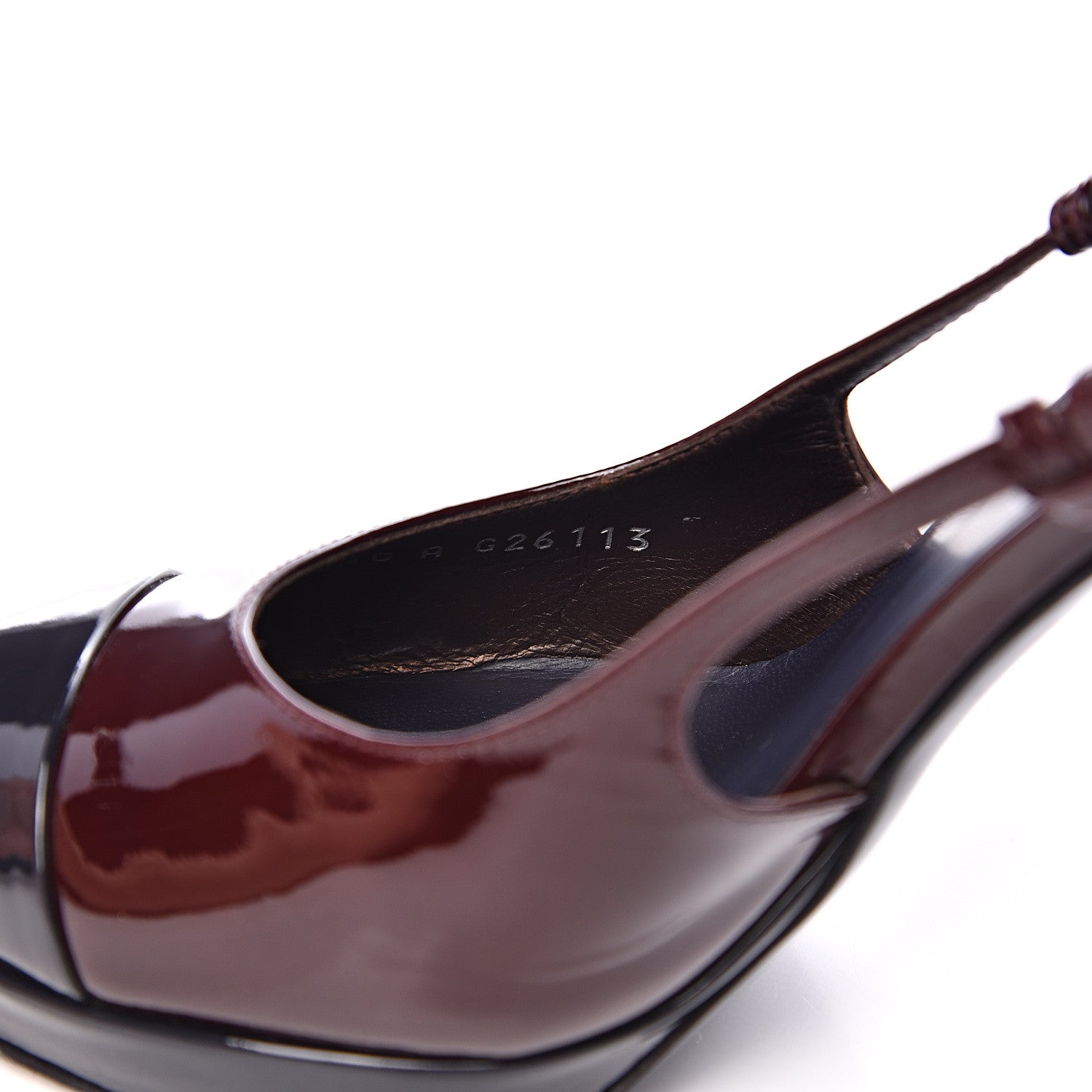 Chanel Patent Cap Toe Sling Back Pumps 38 Burgundy 8 of 9