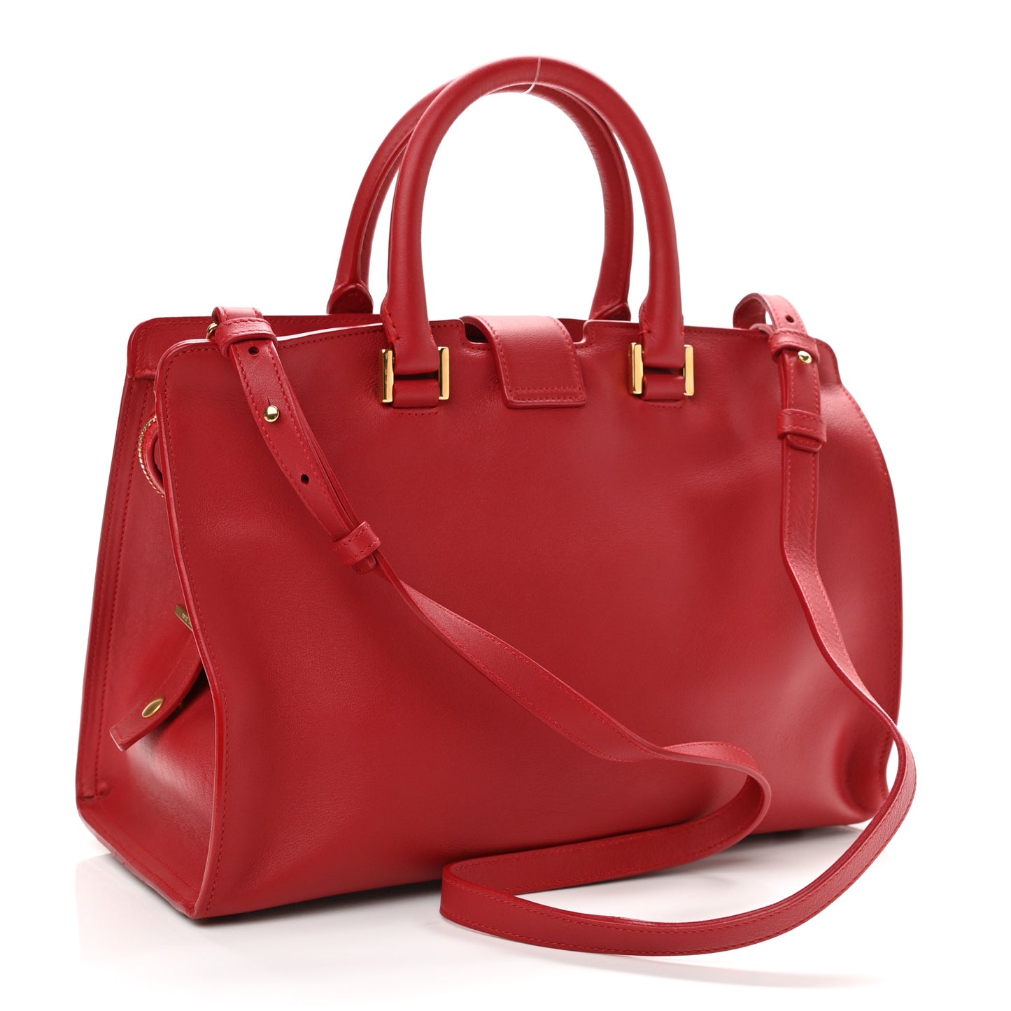 Calfskin Small Monogram Cabas Lipstick Red