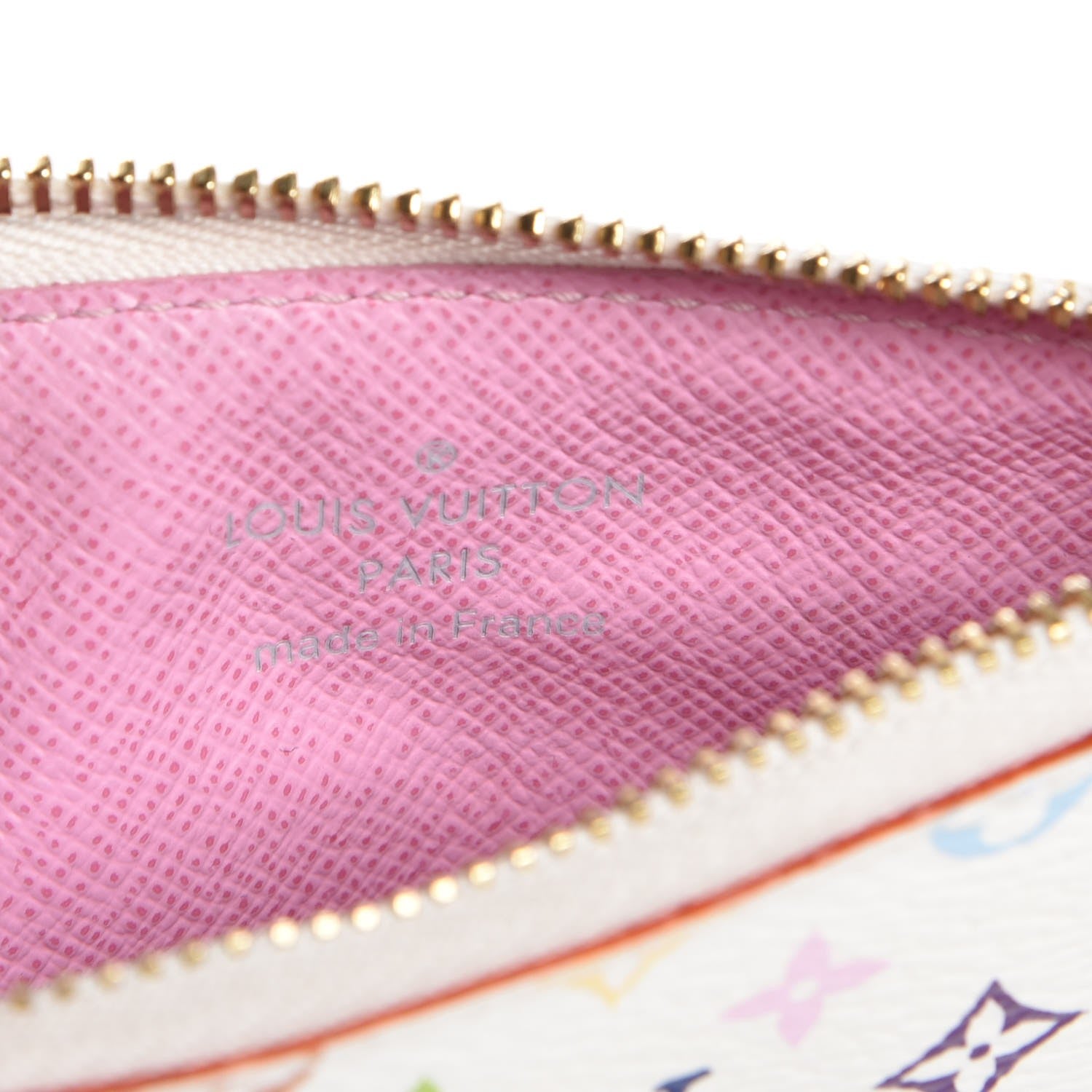 Louis Vuitton Monogram Multicolor Key Pouch White Litchi 6 of 7