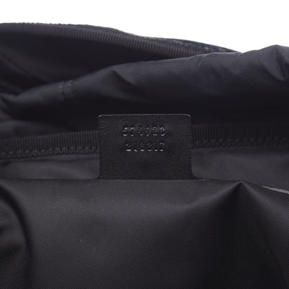 Gucci Velvet GG Monogram Web Medium Double Buckle Backpack Blue Beige Black 6 of 11