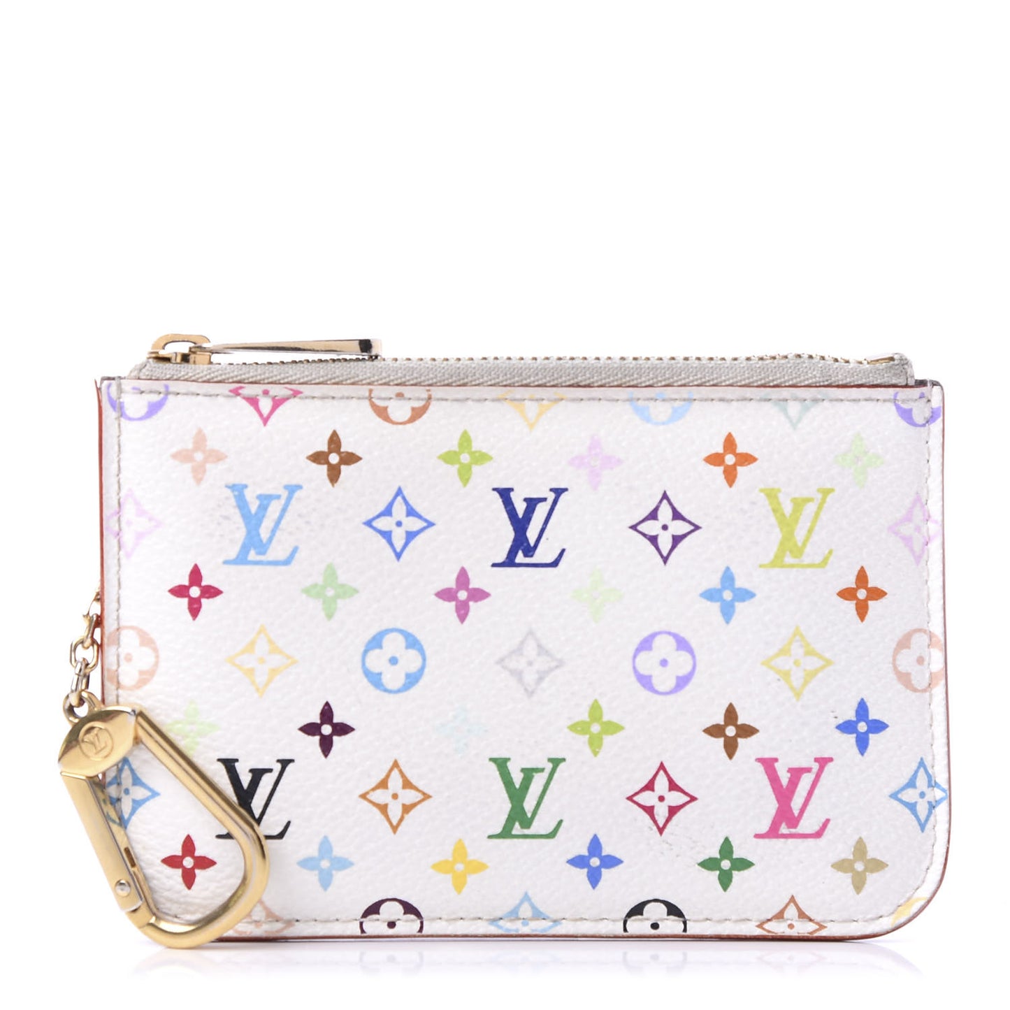 Monogram Multicolor Key Pouch White Litchi