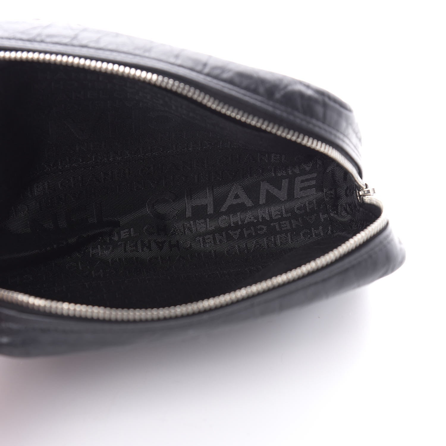 Chanel Aged Calfskin Quilted Cambon Cosmetic Case Black 5 of 8