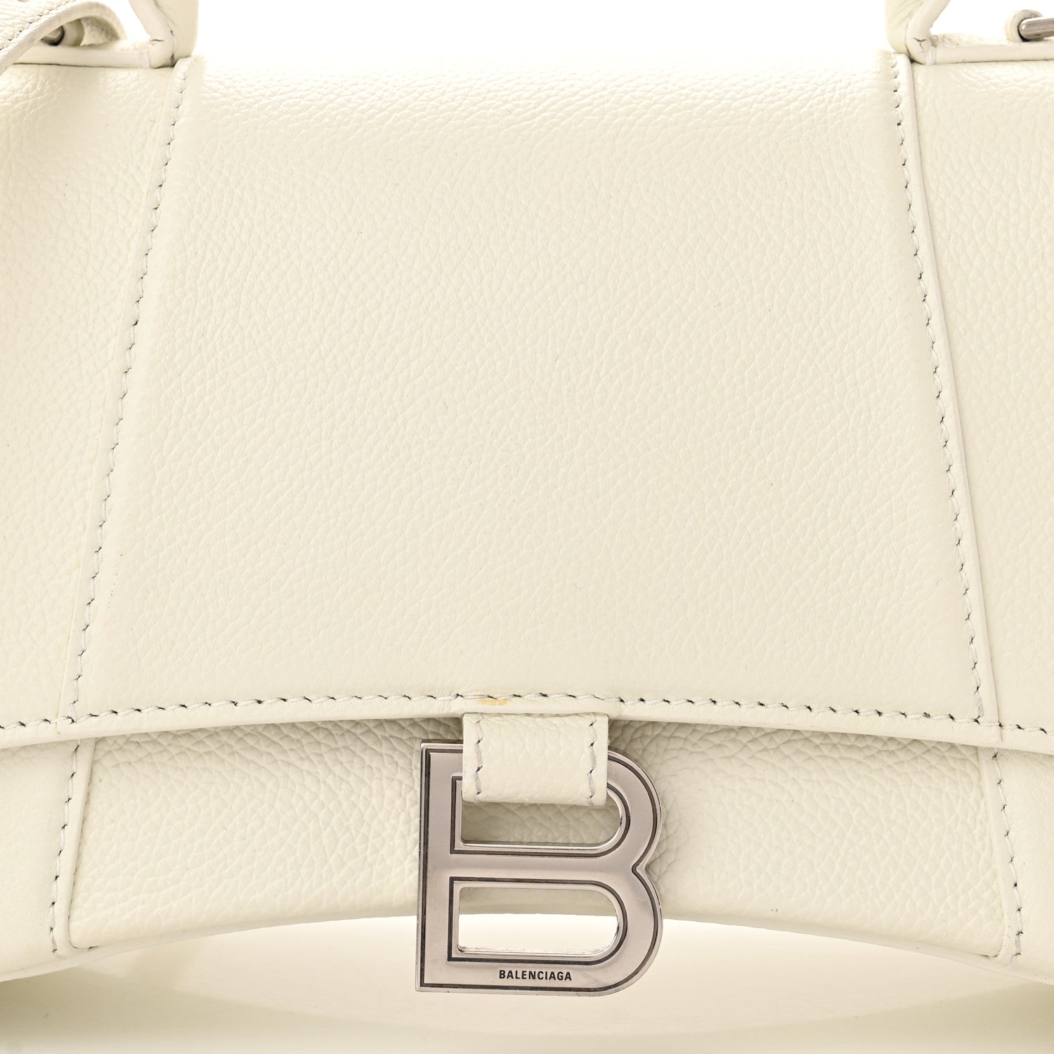Balenciaga Grained Calfskin Small Hourglass Top Handle Bag White 7 of 16