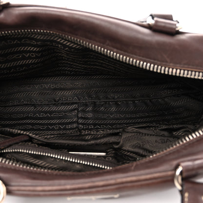 Prada Soft Calf Push Lock Pocket Shoulder Bag Brown 5 of 11