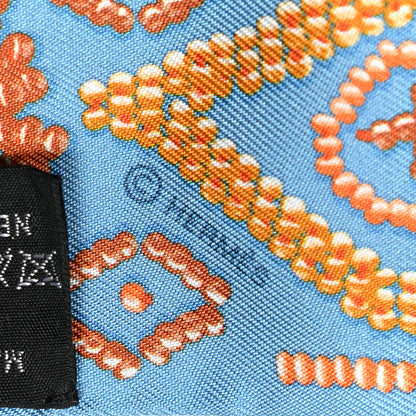 Hermes Silk Kelly En Perles Twilly Bleu Azur Orange 4 of 5