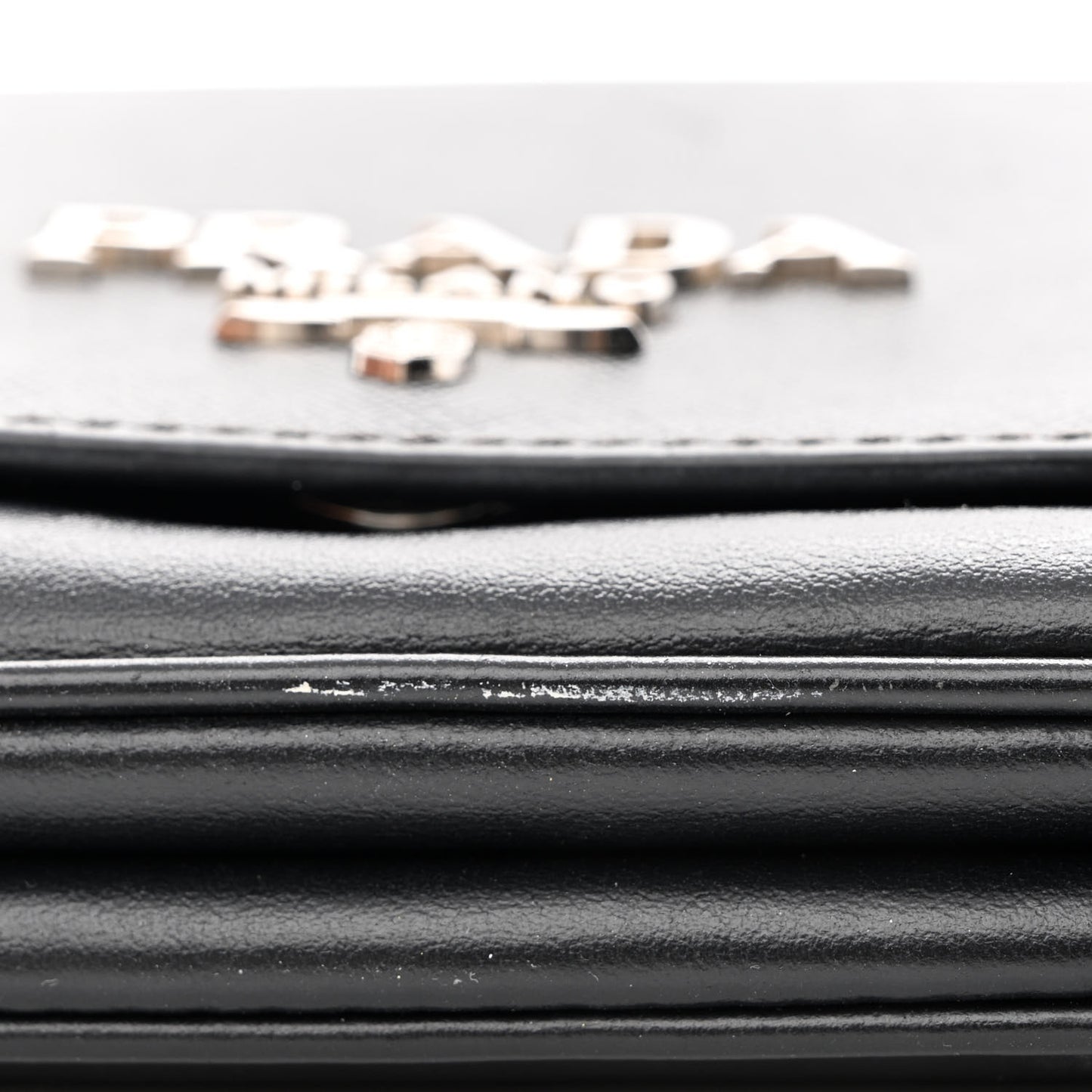 Saffiano Chain Shoulder Bag Black