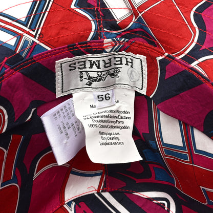 Hermes Cotton Twilly Bucket Hat 56 Red Multicolor 8 of 8