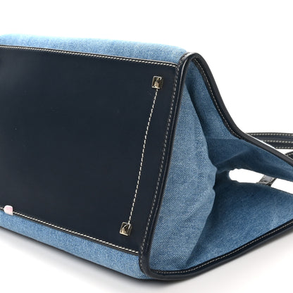 Jimmy Choo Washed Denim Logo Varenne Tote Bag Blue Ecru Navy 10 of 10