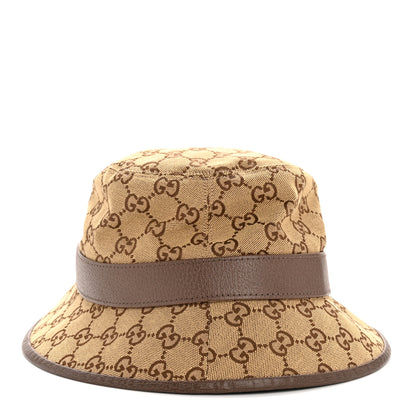 Gucci Monogram Textured Dollar Calfskin GG Jago Bucket Hat S Cacao Beige Cacao Beige 5 of 10