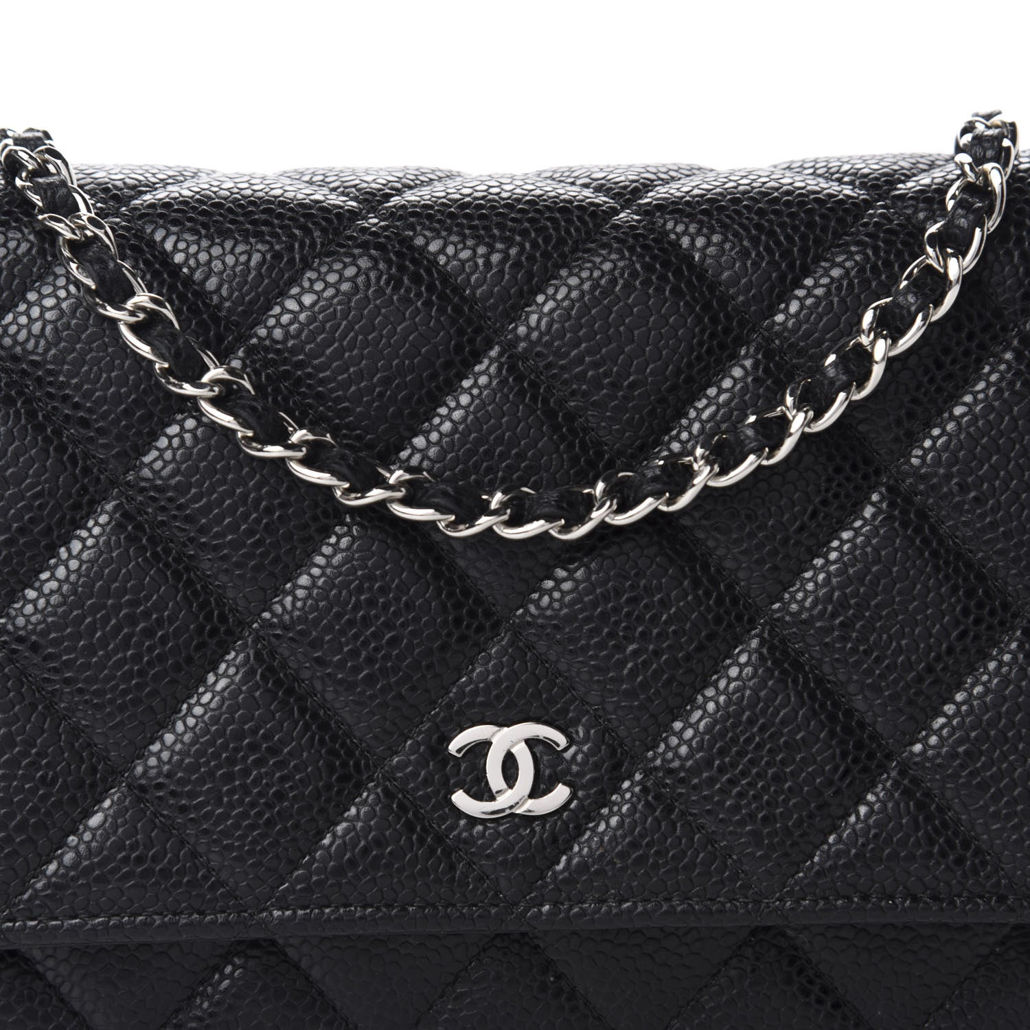 Chanel Caviar Quilted Wallet On Chain WOC Black 11 of 12