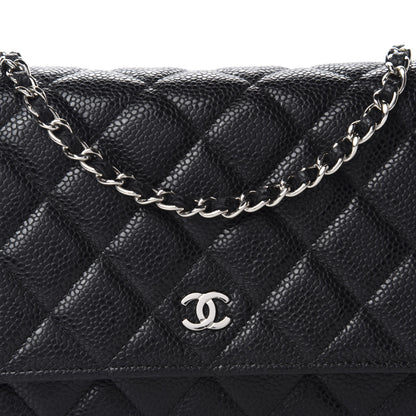 Chanel Caviar Quilted Wallet On Chain WOC Black 11 of 12