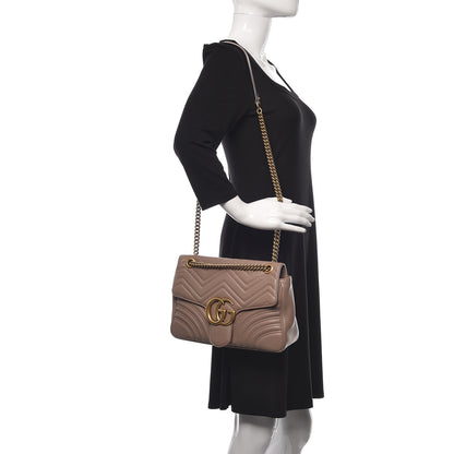 Gucci Calfskin Matelasse Medium GG Marmont Shoulder Bag Porcelain Rose 2 of 14