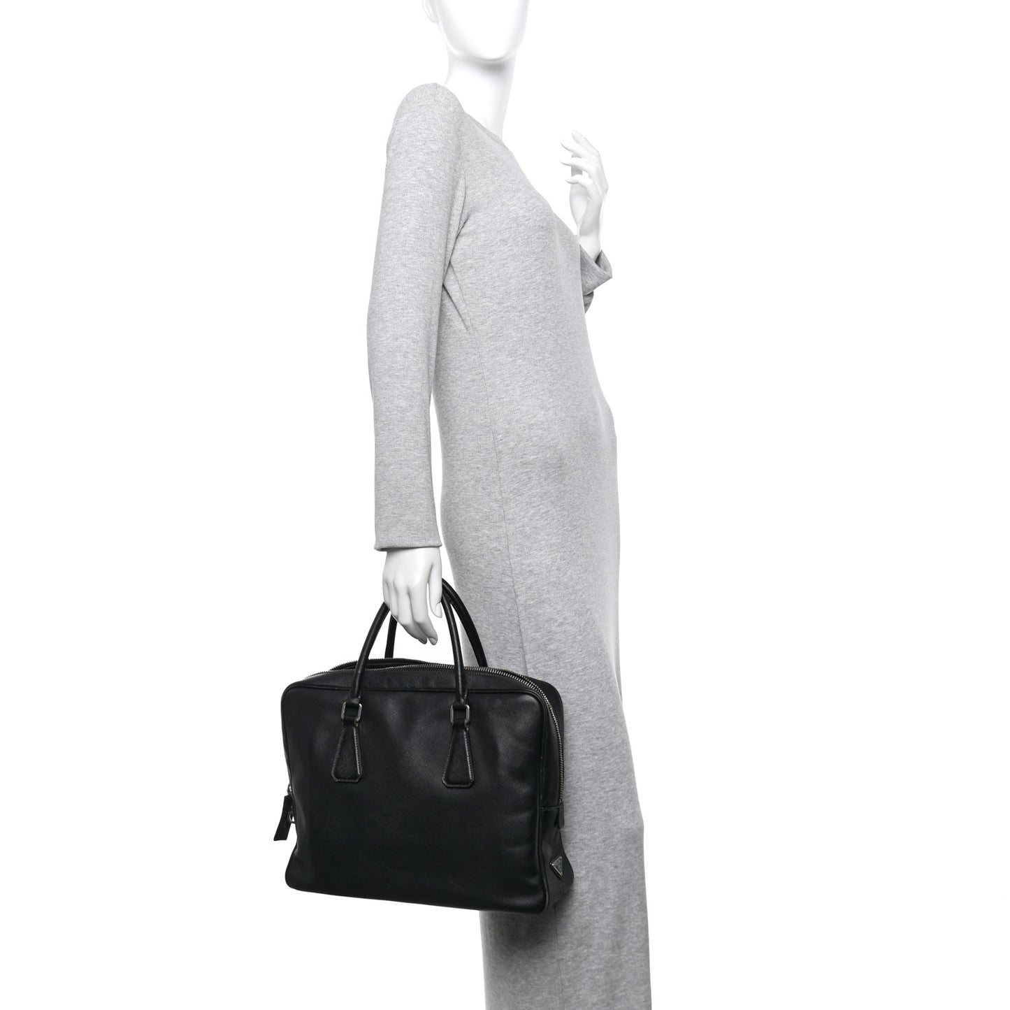 Saffiano Travel Briefcase Black