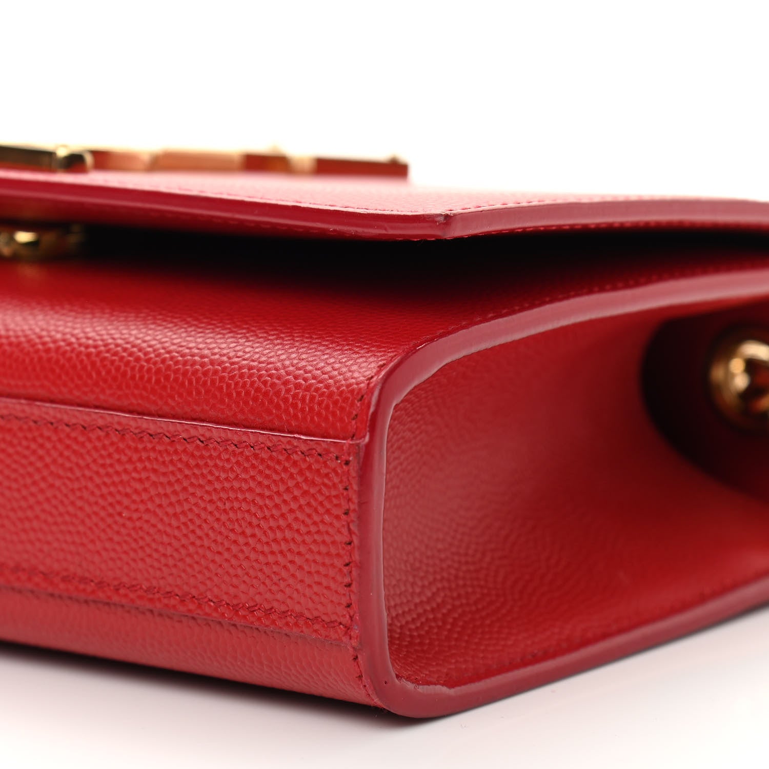 Saint Laurent Grain De Poudre Small Monogram Kate Satchel Red 11 of 11