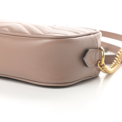 Gucci Calfskin Matelasse Mini GG Marmont Chain Shoulder Bag Porcelain Rose 10 of 11