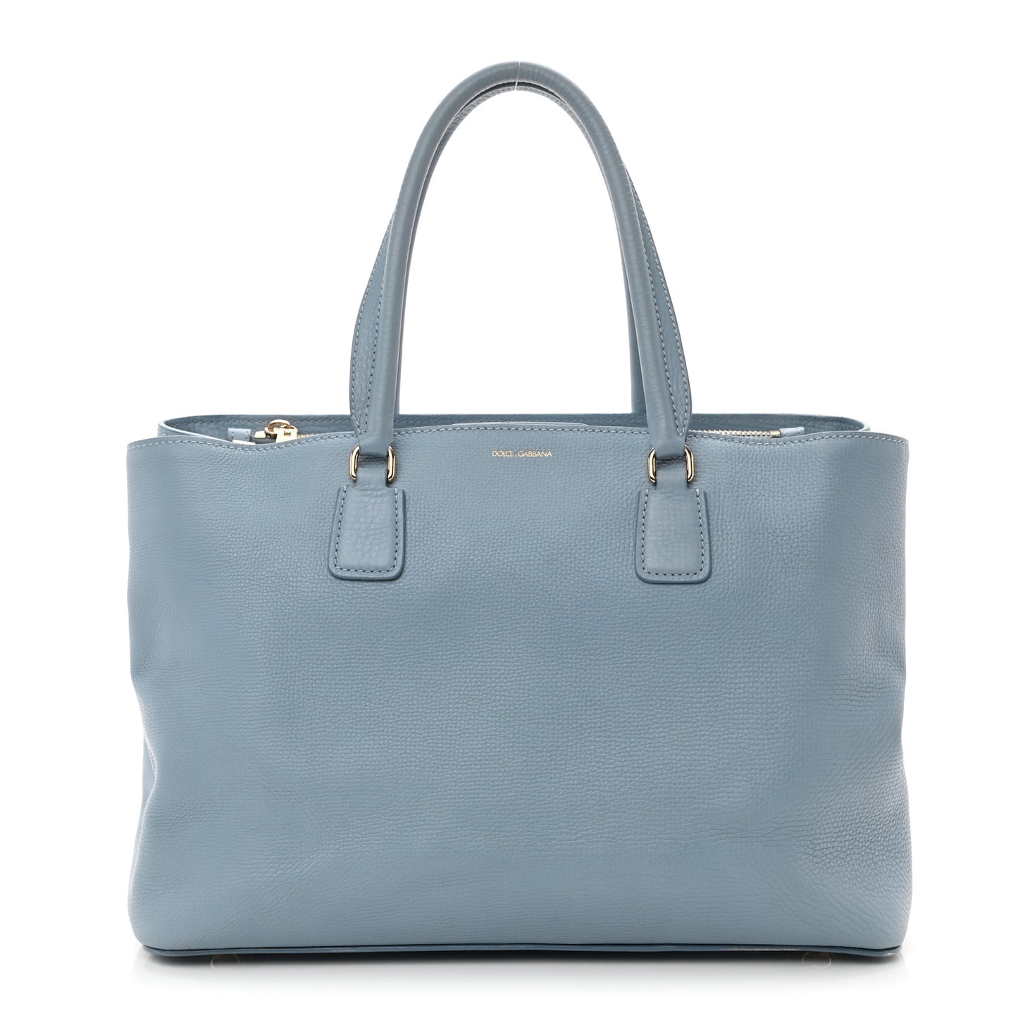 Textured Calfskin Clara Tote Light Blue