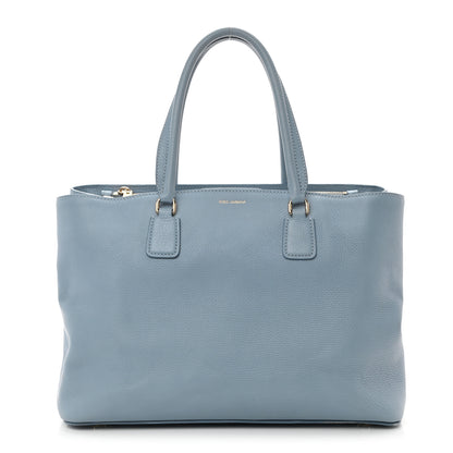 Dolce & Gabbana Textured Calfskin Clara Tote Light Blue 1 of 11