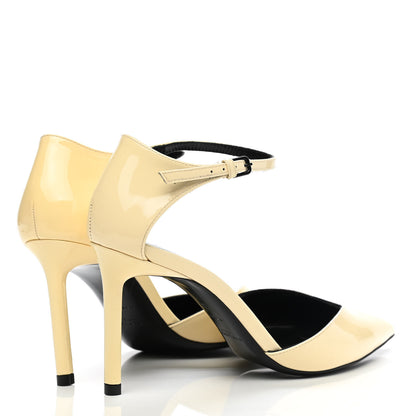 Saint Laurent Patent Anja 85 Ankle Strap Pointed Pumps 36 Coquille 4 of 10