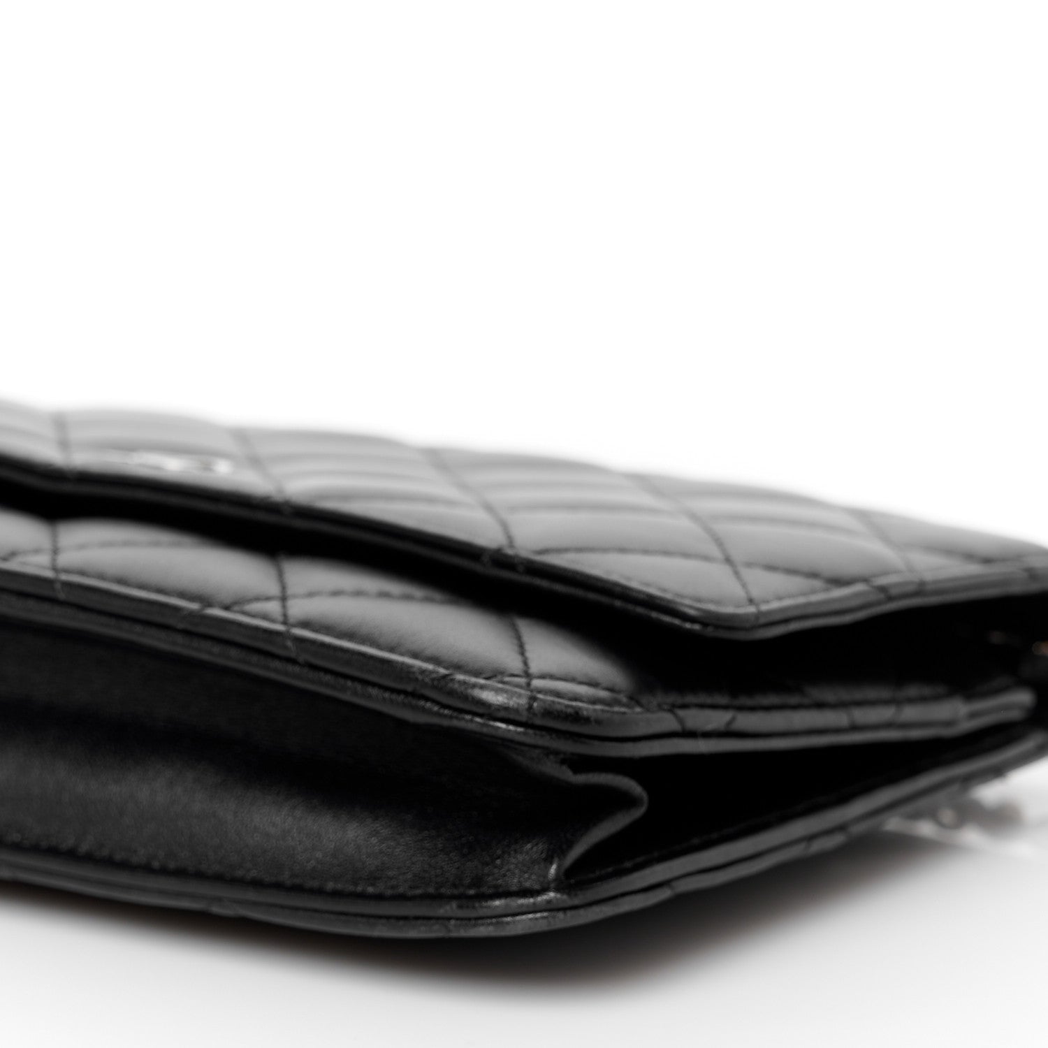 Chanel Lambskin Quilted Wallet On Chain WOC Black 11 of 12