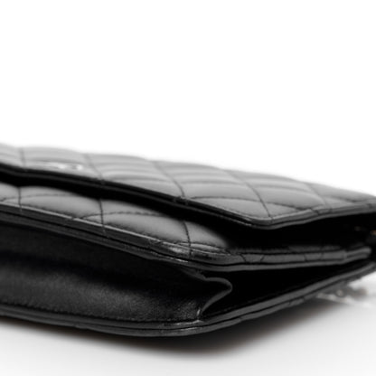 Chanel Lambskin Quilted Wallet On Chain WOC Black 11 of 12