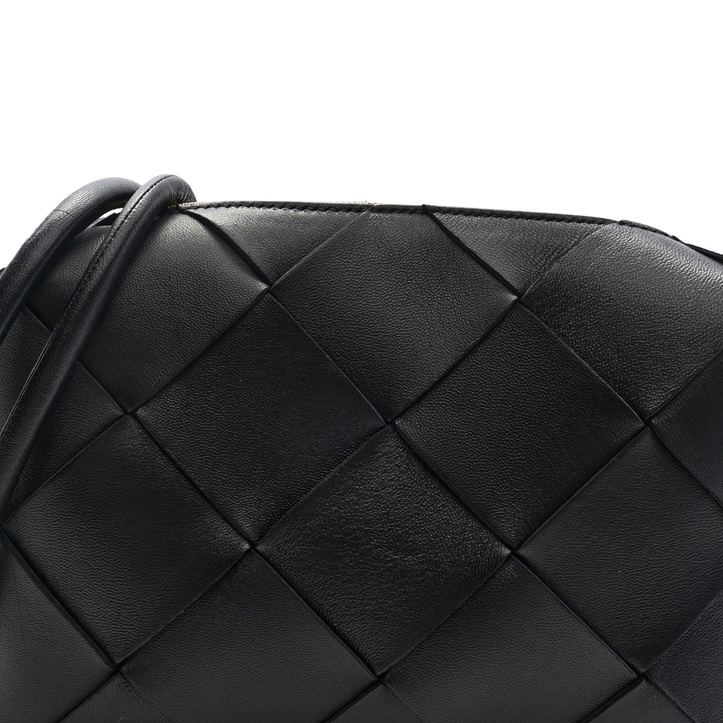 Lambskin Maxi Intrecciato Small Cassette Camera Bag Black
