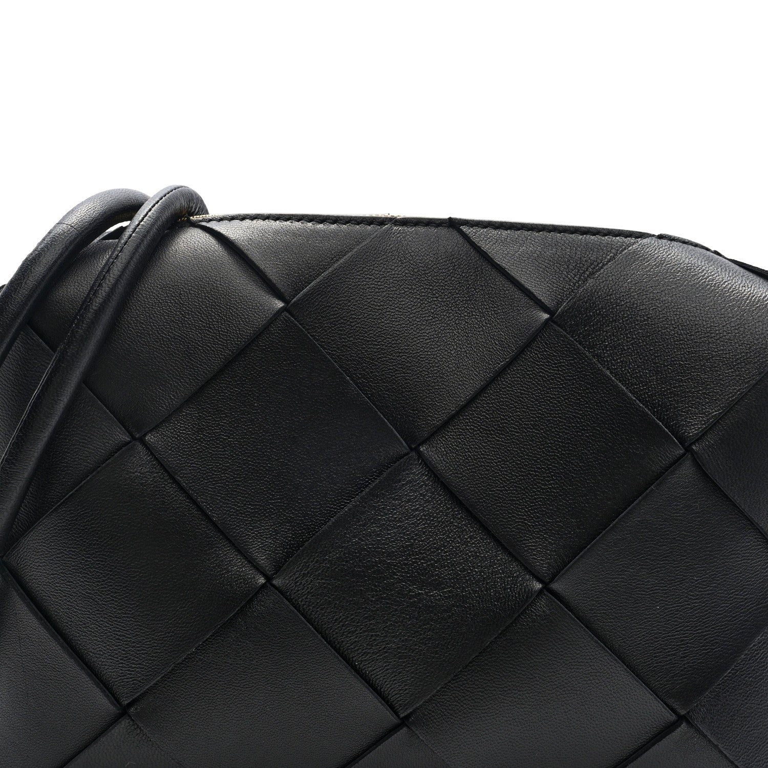 Bottega Veneta Lambskin Maxi Intrecciato Small Cassette Camera Bag Black 7 of 9